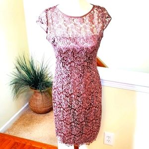 Adrianna Papell-Crochet Lace Dress